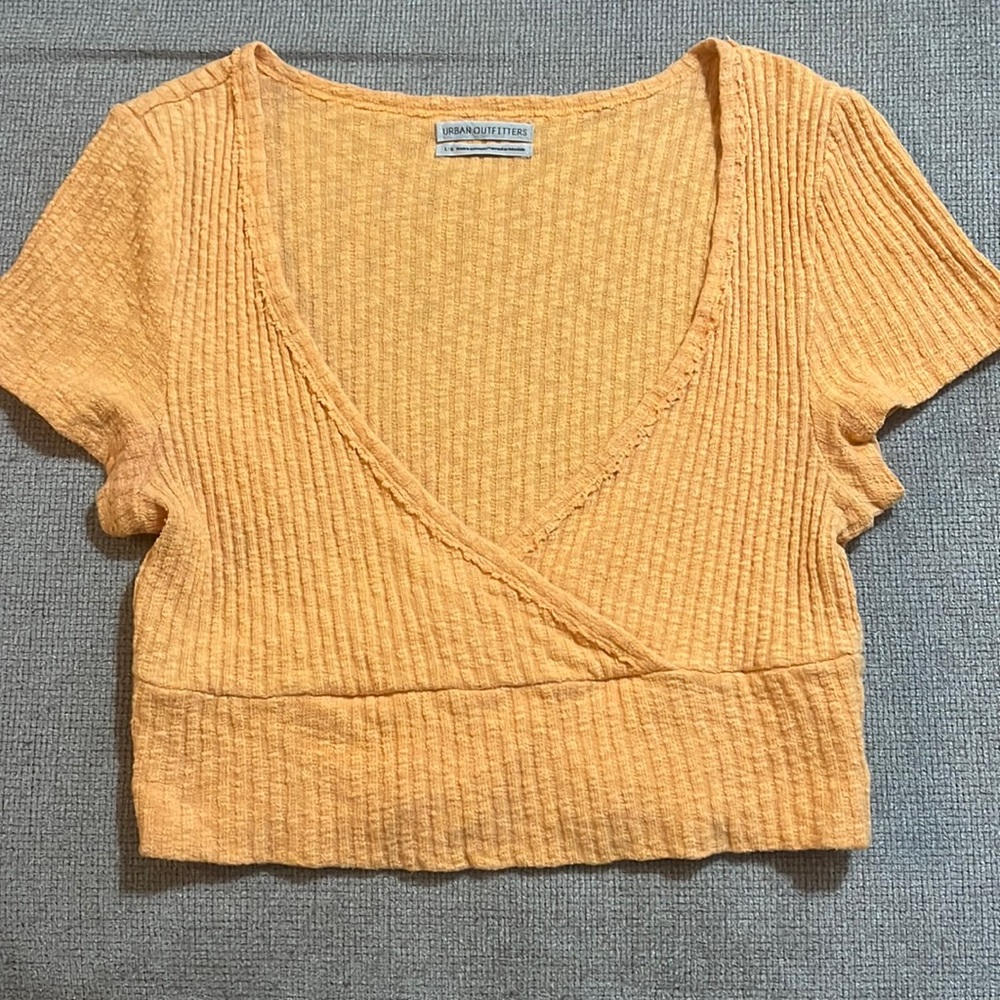 Urban Outfitters Cropped V Neck Blouse